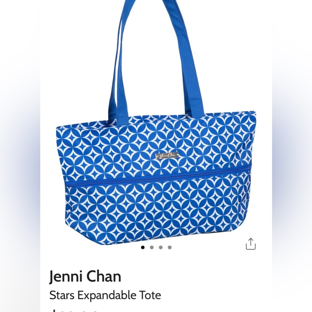 Jenni Chan Stars Expandable Tote Blue NWT - Picture 2 of 7
